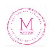 Fuchsia Hand gezeichnet Kreise | Benutzerdefiniert Permastempel (Design)