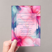 fuchsia hawaiian tropical floral hibiscus wedding acryleinladungen (Insitu (Handheld))
