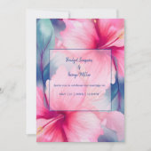 fuchsia hawaiian tropical floral hibiscus wedding einladung (Vorderseite)