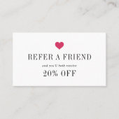 Fuchsia Heart Empfehlungskarte (Vorderseite)