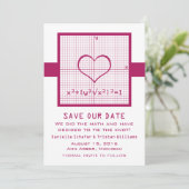 Fuchsia Heart Mah Graph Save the Date einladen (Stehend Vorderseite)