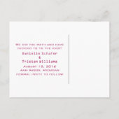 Fuchsia Heart Math Graph Save the Date Postkarte (Rückseite)