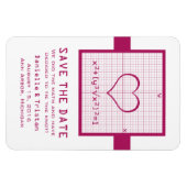 Fuchsia Heart Math Graph Speichern Sie das Date Ma Magnet (Horizontal)