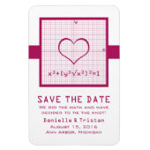 Fuchsia Heart Math Graph Speichern Sie das Date Ma Magnet (Vertikal)