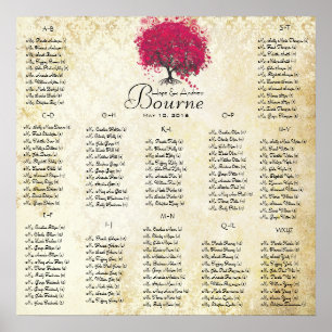 Fuchsia Herzbaum 100 bis 150 Gäste alphabetisch Poster