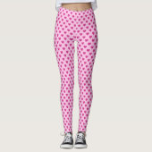 Fuchsia Herzmuster Pastell Pink Valentine Leggings (Vorderseite)