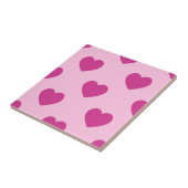 Fuchsia Herzmuster Preppy Pink y2k Ästhetik Fliese (Seite)