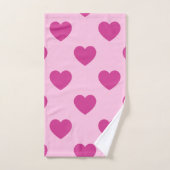 Fuchsia Herzmuster y2k Pink Preppy Badhandtuch Set (Handtuch)