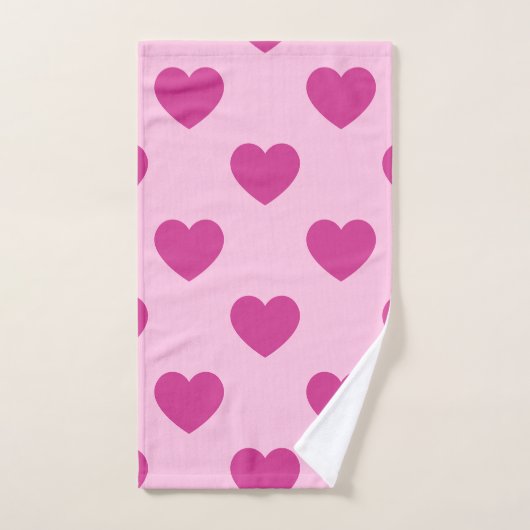 Fuchsia Herzmuster y2k Pink Preppy Badhandtuch Set (Handtuch)