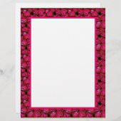 Fuchsia Hibiskus Border Stationery für individuell (Vorne/Hinten)