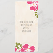 Fuchsia Hibiskus Hawaiian Menu Cards Menükarte (Rückseite)