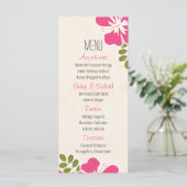 Fuchsia Hibiskus Hawaiian Menu Cards Menükarte (Stehend Vorderseite)