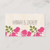 FUCHSIA HIBISKUS HAWAIIAN SITZUNGSPLATZKARTE PLATZKARTE (Rückseite)