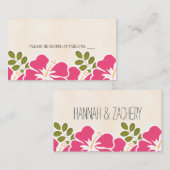 FUCHSIA HIBISKUS HAWAIIAN SITZUNGSPLATZKARTE PLATZKARTE (Vorne/Hinten)