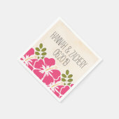 Fuchsia Hibiskus Hawaiian Wedding Serviette (Ecke)