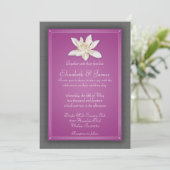 Fuchsia Hochzeit Einladung (Stehend Vorderseite)