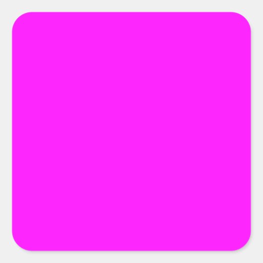 Fuchsia/Hot Pink FF00FF Farbe, Option zum Hinzufüg Quadratischer Aufkleber (Vorderseite)
