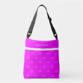 Fuchsia Hot-Pink-Monogramm-Initialen Tragetaschen Mit Langen Trägern (Vorderseite)
