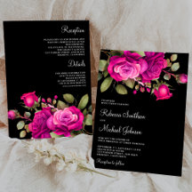 Fuchsia Hot Pink Rose Alle in einer Schwarzen Hoch