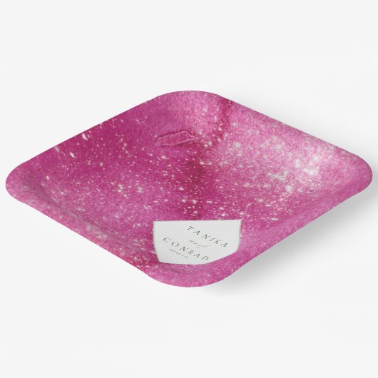 Fuchsia-ID954 für Hochzeiten Pappteller (Gewinkelt)