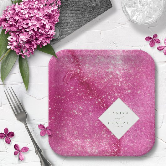 Fuchsia-ID954 für Hochzeiten Pappteller