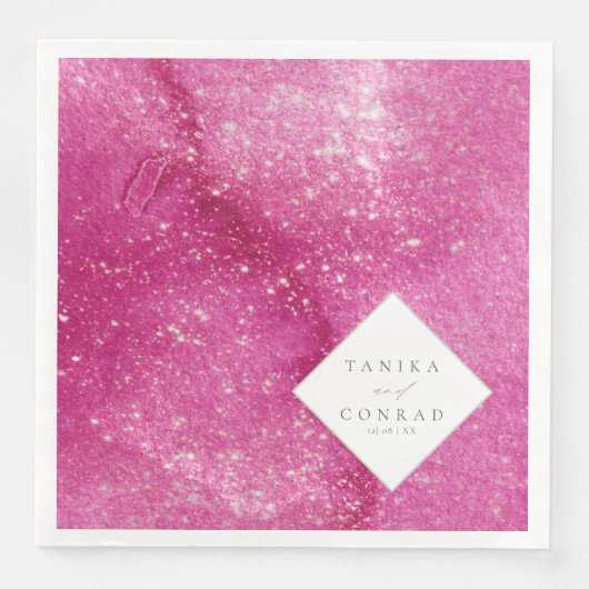 Fuchsia-ID954 für Hochzeiten Serviette (Vorderseite)