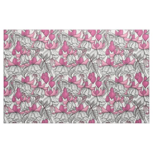 Fuchsia in Weiß und Rosa Stoff (Fat Quarter (45,7 x 55,9 cm))