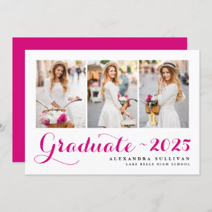 Fuchsia-Klasse 2024 Foto Collage Abschluss Einladung