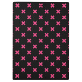 Fuchsia Kreuzstiche auf schwarz Klemmbrett (Rückseite)