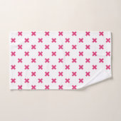 Fuchsia-Kreuzstiche auf weiß Badhandtuch Set (Handtuch)