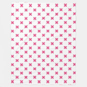 Fuchsia-Kreuzstiche auf weiß Fleecedecke (Vorderseite)