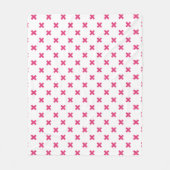 Fuchsia-Kreuzstiche auf weiß Fleecedecke (Vorderseite)