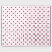 Fuchsia-Kreuzstiche auf weiß Geschenkpapier (Flach)