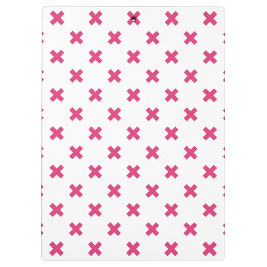Fuchsia-Kreuzstiche auf weiß Klemmbrett (Rückseite)
