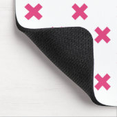 Fuchsia-Kreuzstiche auf weiß Mousepad (Ecke)