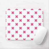 Fuchsia-Kreuzstiche auf weiß Mousepad (Mit Mouse)