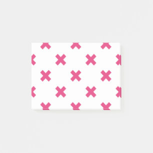 Fuchsia-Kreuzstiche auf weiß Post-it Klebezettel