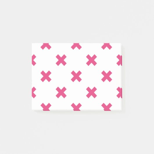 Fuchsia-Kreuzstiche auf weiß Post-it Klebezettel (Vorderseite)