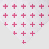 Fuchsia-Kreuzstiche auf weiß Seidenpapier (Ausschnitt)