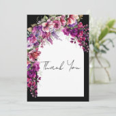 Fuchsia Lavender Floral Arch Brautparty Dankeskarte (Stehend Vorderseite)