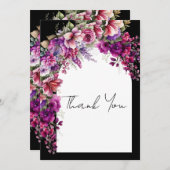 Fuchsia Lavender Floral Arch Brautparty Dankeskarte (Vorne/Hinten)