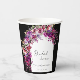 Fuchsia Lavender Floral Arch Brautparty Pappbecher