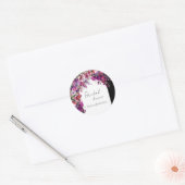 Fuchsia Lavender Floral Arch Brautparty Runder Aufkleber (Umschlag)