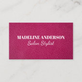 Fuchsia Leder Textur Hintergrund Visitenkarte (Vorderseite)