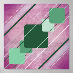 Fuchsia Leinwand Green Geometric AP0010 Poster