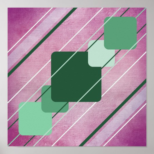Fuchsia Leinwand Green Geometric AP0010 Poster (Vorne)