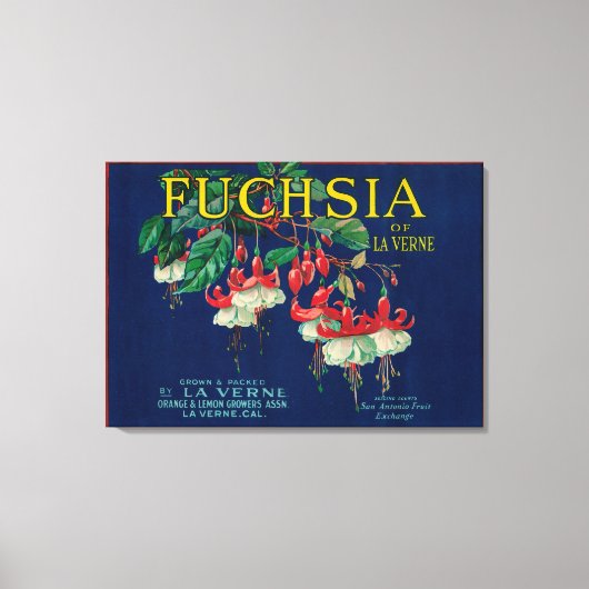 Fuchsia Lemon LabelLa Verne, CA Leinwanddruck (Vorderseite)