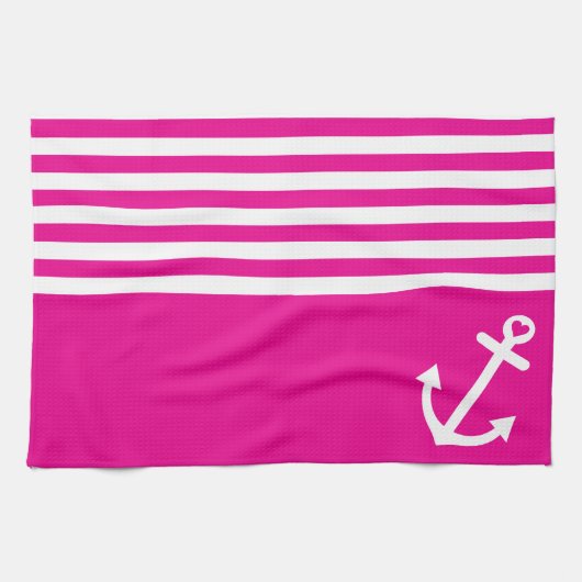 Fuchsia Liebe Anchor Nautic Handtuch (Horizontal)