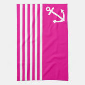 Fuchsia Liebe Anchor Nautic Handtuch (Vertikal)