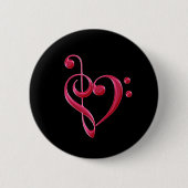 Fuchsia Liebe Musical Notes Button (Vorderseite)